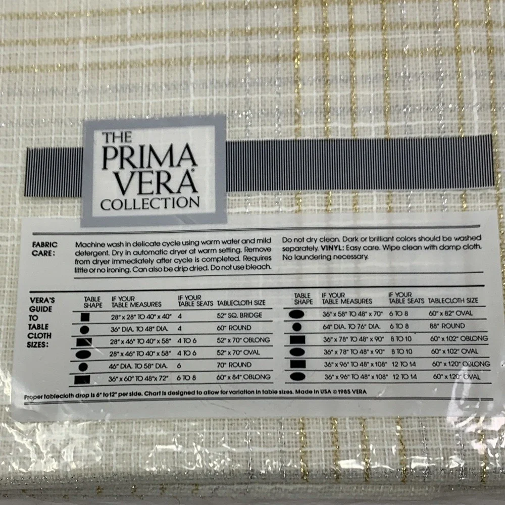 Vintage Prima Vera Ivory, Gold & Silver Thread Fringed Table Cloth 52x52 Holiday
